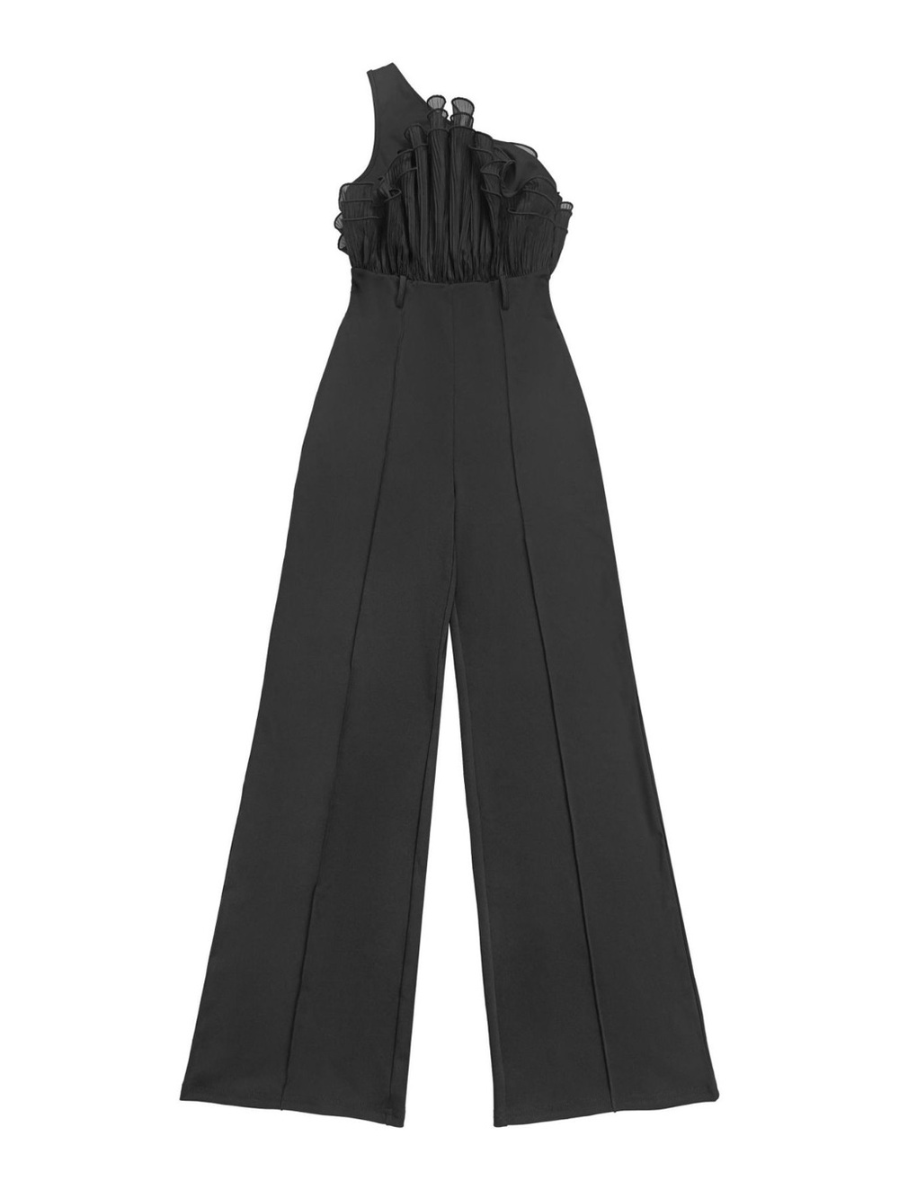 One-Shoulder Ruffled Wide-Leg Jumpsuit - Picture 3 of 9